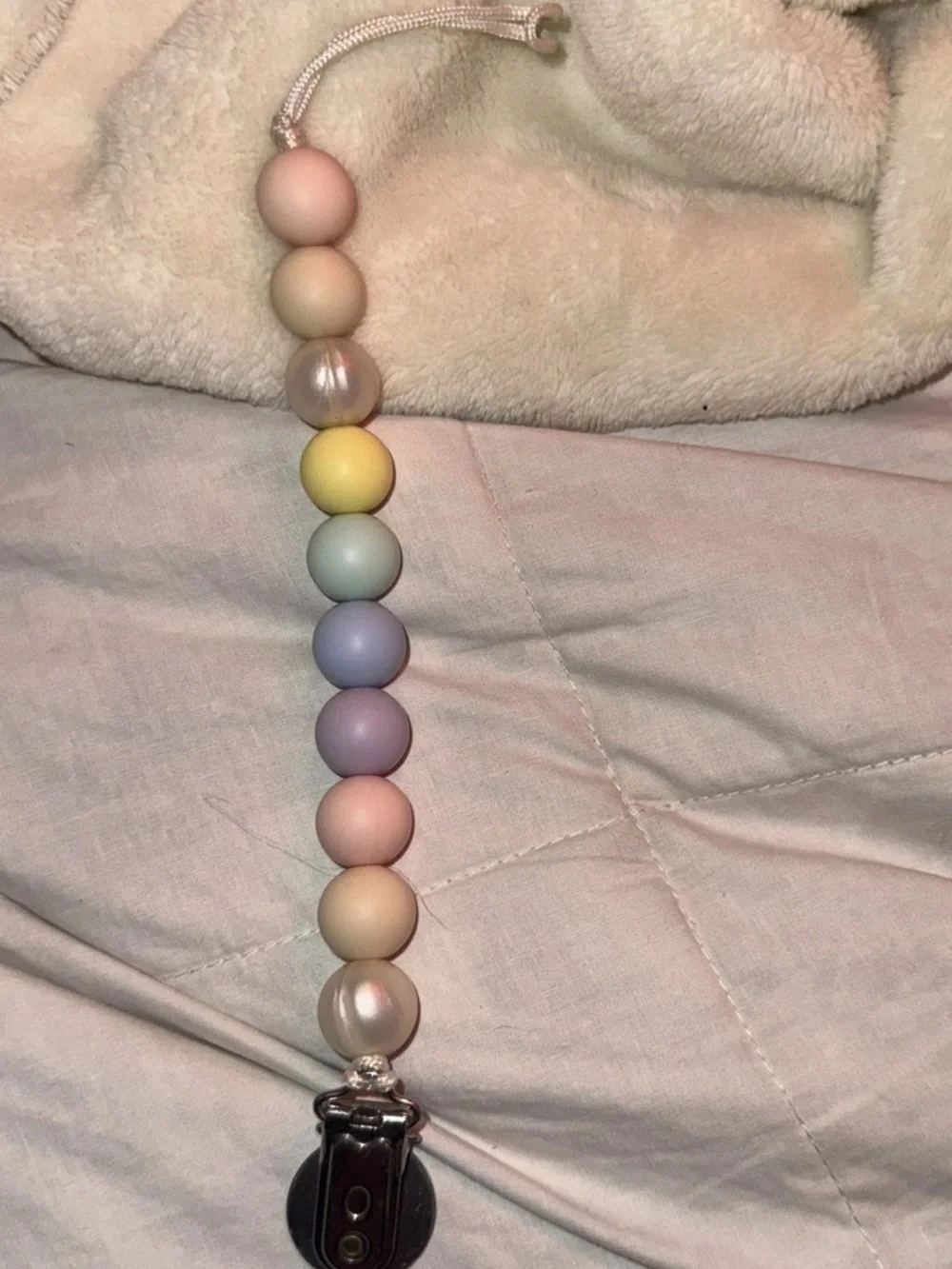 Loulou Lollipop Silicone Pacifier Clip - Cotton Candy Pastel